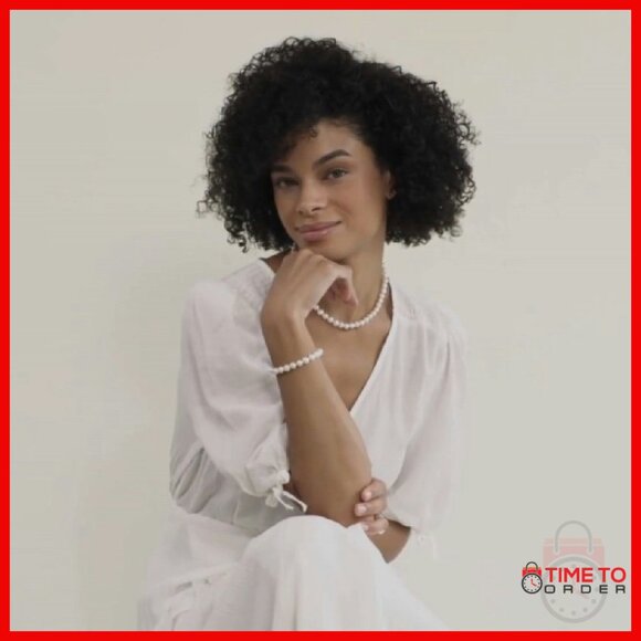 18" Freshwater Pearl Necklace AAA+ Grade 14K Gold Plated Sterling Silver - Picture 8 of 8